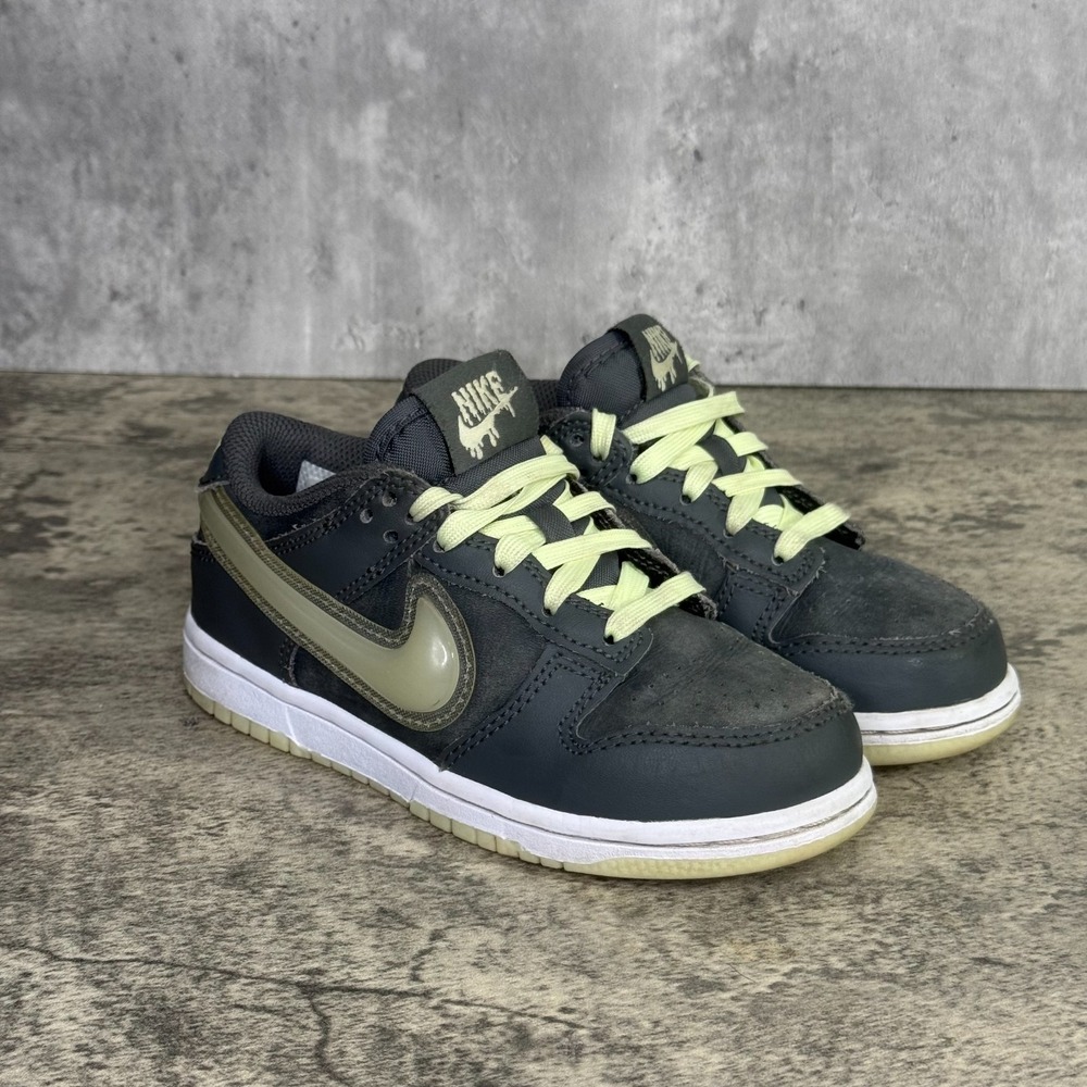 Nike Dunk Low Halloween Sneakers Toddler 11C Gray HQ3241-068 Glow In Dark